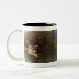 Caneca De Café Em Dois Tons Pintura de Narrowboat Britânica
