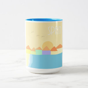 Caneca De Café Em Dois Tons pintura de paisagem espanha