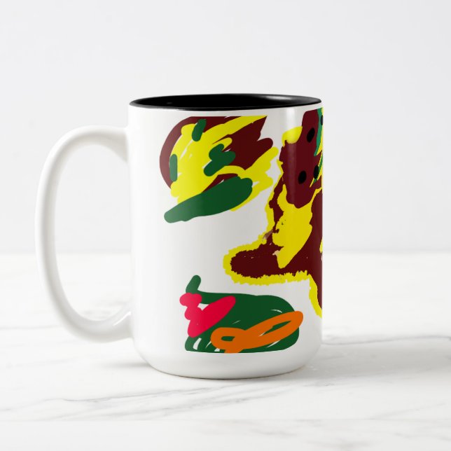 Caneca De Café Em Dois Tons Pintura de peru  (Esquerda)