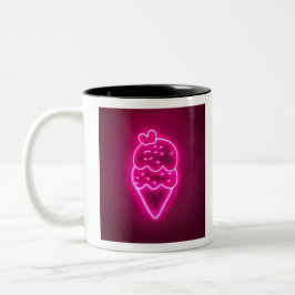 Caneca De Café Em Dois Tons Pintura de Sorvete do sorvete Art Strawberry