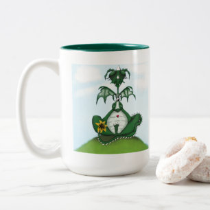 Caneca De Café Em Dois Tons Pintura de Yogi Dragon