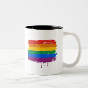Caneca De Café Em Dois Tons Pintura do arco-íris
