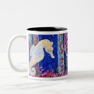 Caneca De Café Em Dois Tons Pintura do cavalo
