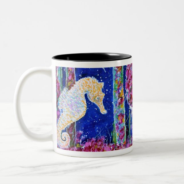 Caneca De Café Em Dois Tons Pintura do cavalo (Esquerda)