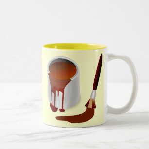 CANECA DE CAFÉ EM DOIS TONS PINTURA MARAVILHADA E PINBRUSO