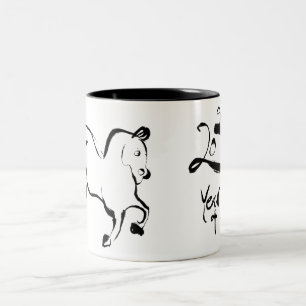 Caneca De Café Em Dois Tons Pintura original 5 Cavalo Ano Novo Chinês 2026 TM