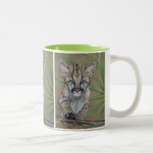 Caneca De Café Em Dois Tons pintura para a vida selvagem de um gatinho giro