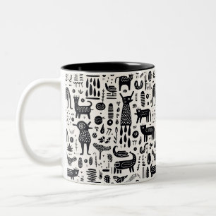 Caneca De Café Em Dois Tons Pinturas rupestres I Mug De Café De Dois Tons