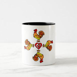 Caneca De Café Em Dois Tons Pinwheel do galo