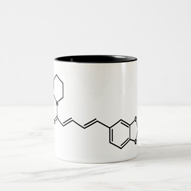 Caneca De Café Em Dois Tons Piperina Piperina, Piperina, Fórmula Química Molec (Centro)