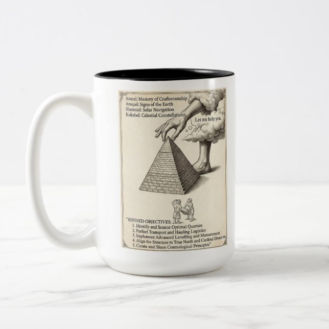Caneca De Café Em Dois Tons Pirâmide Celestial Esotérica Antiga (Esquerda)