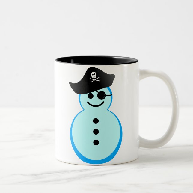 Caneca De Café Em Dois Tons pirata do boneco de neve (Direita)