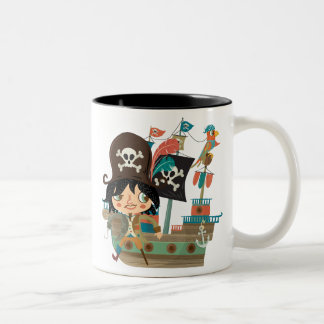 Caneca De Café Em Dois Tons Pirata e navio de pirata
