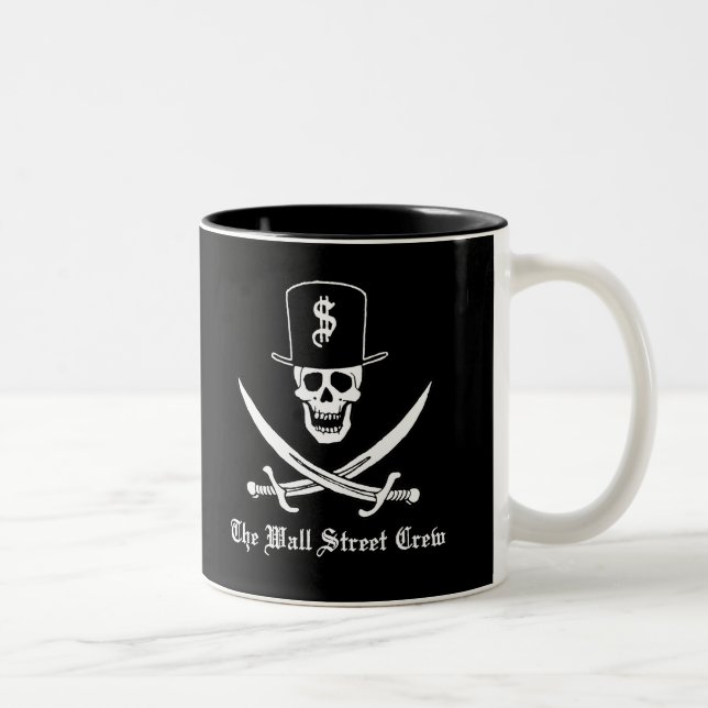 Caneca De Café Em Dois Tons Piratas de Wall Street (Direita)