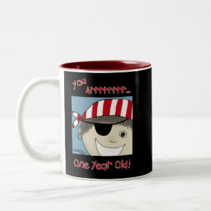 Caneca De Café Em Dois Tons Pirate Boy de um ano