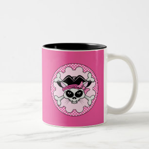 Caneca De Café Em Dois Tons Pirate Princess Gatinho Skull