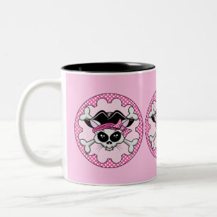 Caneca De Café Em Dois Tons Pirate Princess Gatinho Skull