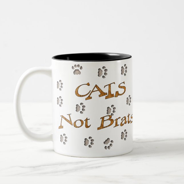 Caneca De Café Em Dois Tons Pirralhos dos gatos não (Esquerda)