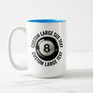 Caneca De Café Em Dois Tons Piscina 8 Ball & Texto Grande AZUL CLARO 443ml Per