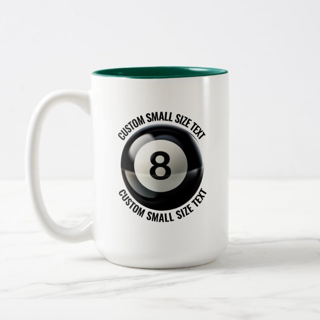 Caneca De Café Em Dois Tons Piscina 8 Bolas & Texto Pequeno HUNTER VERDE 443ml (Esquerda)