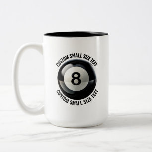 Caneca De Café Em Dois Tons Piscina 8 Bolas & Texto Pequeno PRETO 443ml Person