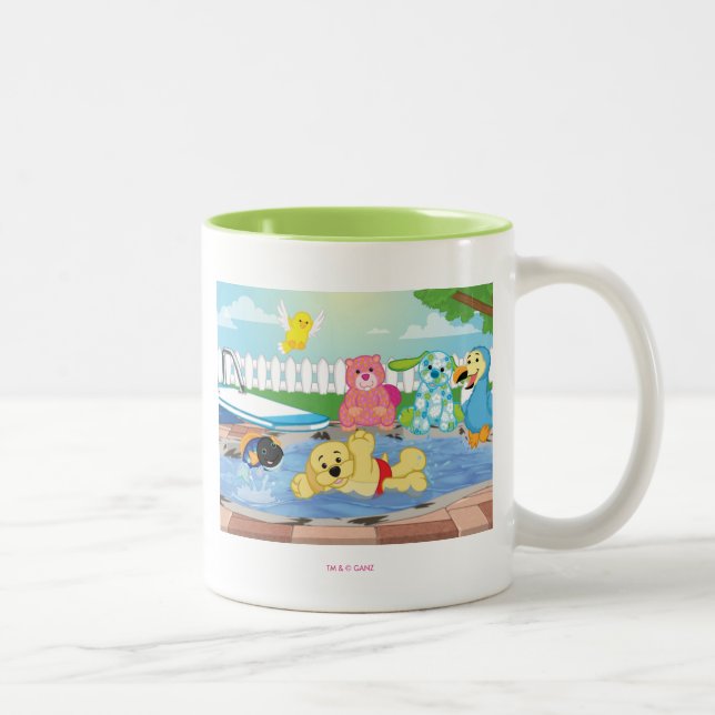 Caneca De Café Em Dois Tons Piscina da sensação do verão (Direita)