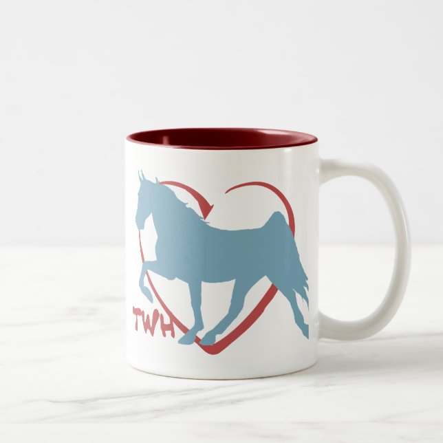 Caneca De Café Em Dois Tons Pista de Cavalo Andando (Direita)