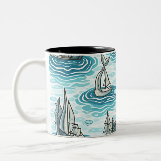 Caneca De Café Em Dois Tons Pista do mar (Esquerda)