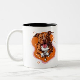 Caneca De Café Em Dois Tons Pitbull Love