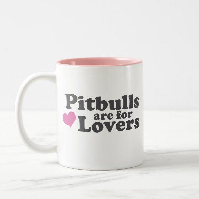 Caneca De Café Em Dois Tons Pitbulls é para amantes (Esquerda)