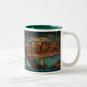 Caneca De Café Em Dois Tons Pittsburgh Por Coffee Mug