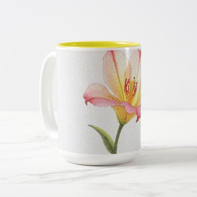 Caneca De Café Em Dois Tons Pixel Bloom Trio (Frente Esquerda)
