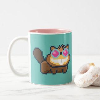 Caneca De Café Em Dois Tons Pixel Mug Poptropica de 8 bits