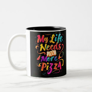 Caneca De Café Em Dois Tons Pizza Café Mug