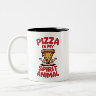 Caneca De Café Em Dois Tons Pizza É o Meu Animal Espiritual