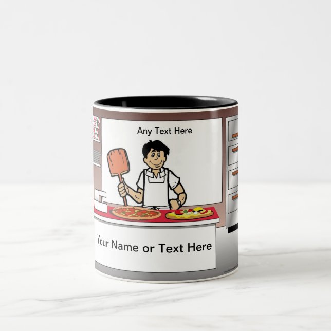 Caneca De Café Em Dois Tons Pizza Maker - Cartoon Masculino (Centro)