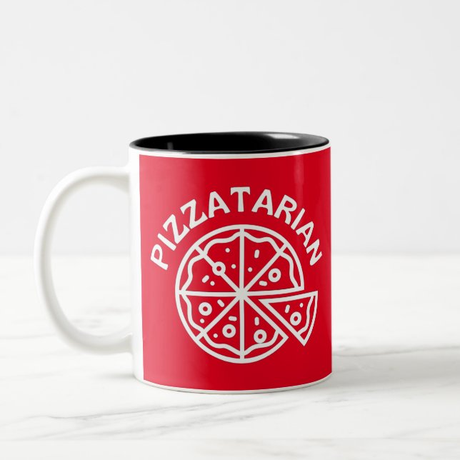 Caneca De Café Em Dois Tons Pizza Pizzatarian (Esquerda)