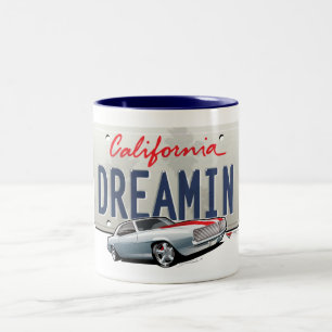 Caneca De Café Em Dois Tons Placa de Califórnia dreamin-Camaro2
