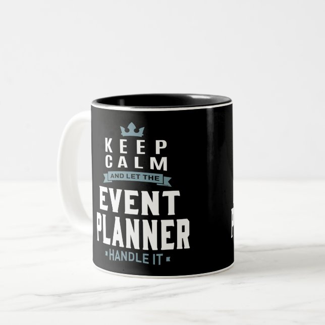 Caneca De Café Em Dois Tons Planejador de Eventos (Frente Esquerda)