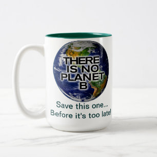 Caneca De Café Em Dois Tons Planeta B Mug de Consciência Ambiental