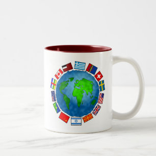Caneca De Café Em Dois Tons Planeta da bandeira