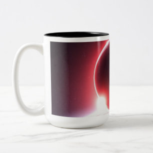 Caneca De Café Em Dois Tons Planeta Menor Acima de um Planeta Maior