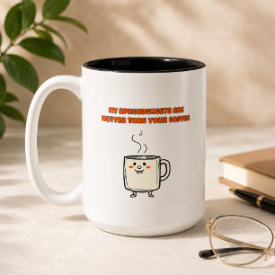 Caneca De Café Em Dois Tons Planilhas Quentes Humor de Escritório Design de Am