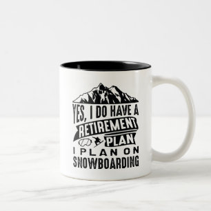 Caneca De Café Em Dois Tons Plano de aposentadoria Snowboard