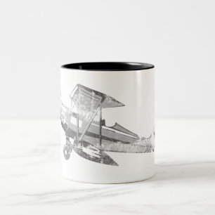 Caneca De Café Em Dois Tons plano de ar do vintage