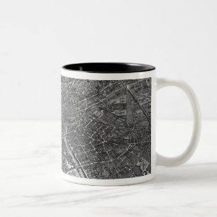 Caneca De Café Em Dois Tons Plano de Paris, conhecido como 'o Plano de Turgot'