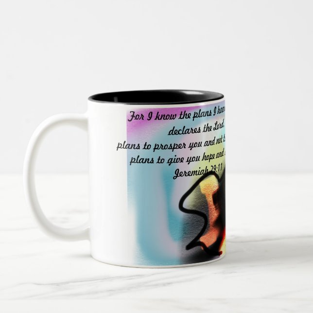 Caneca De Café Em Dois Tons plano jesus (Esquerda)