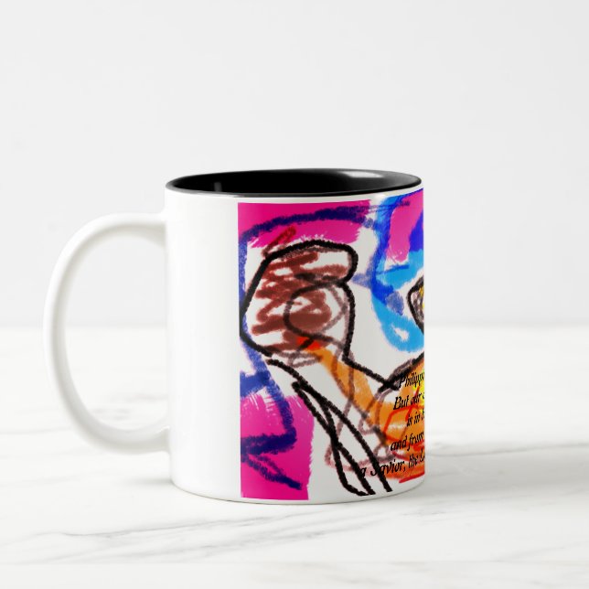 Caneca De Café Em Dois Tons plano jesus (Esquerda)