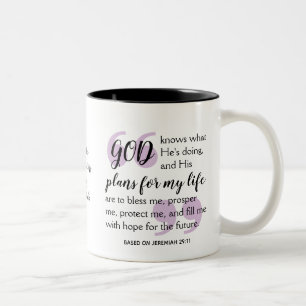 Caneca De Café Em Dois Tons PLANOS GODS de Afirmação Cristã Positiva