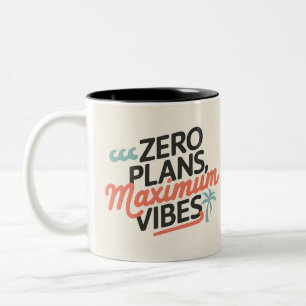 Caneca De Café Em Dois Tons Planos Zero, Vibes Máximas